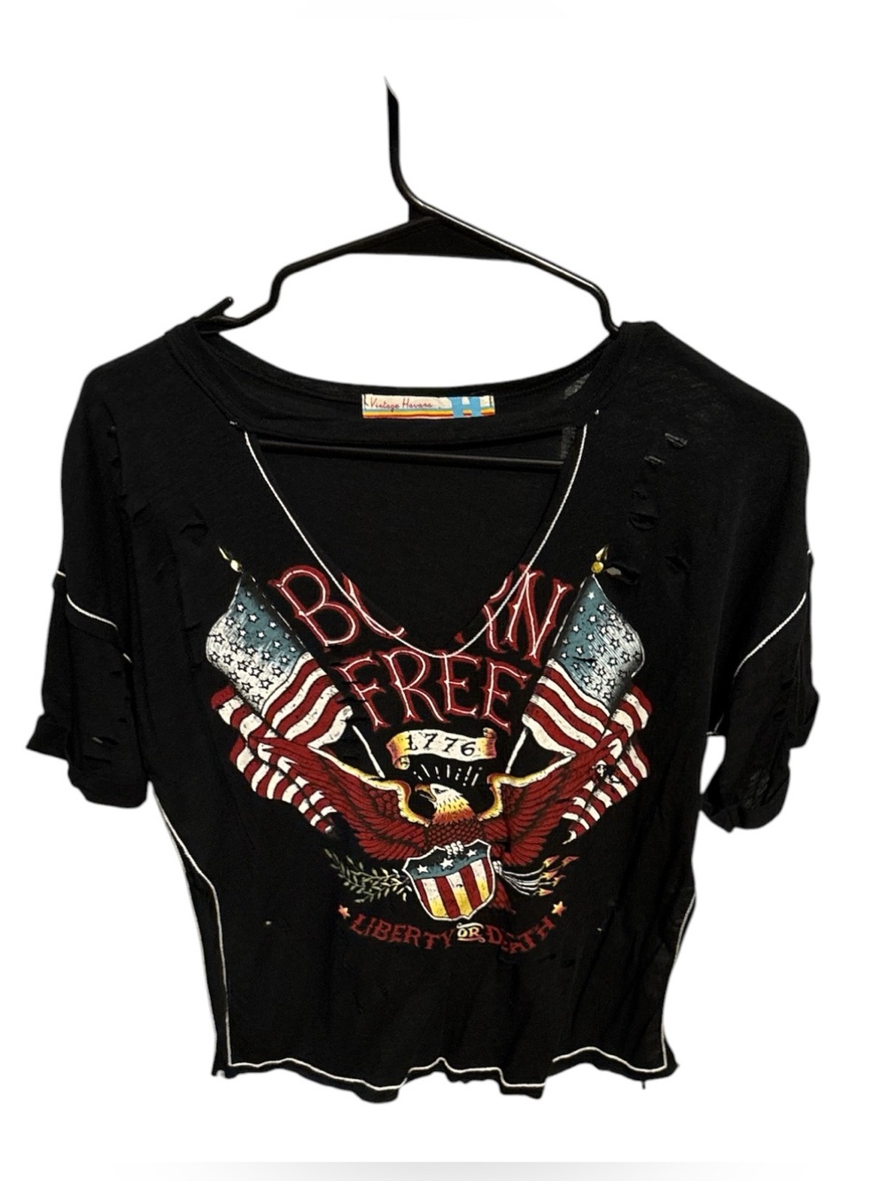 Vintage Havana Black‎ Eagle & Flags Graphic Tee